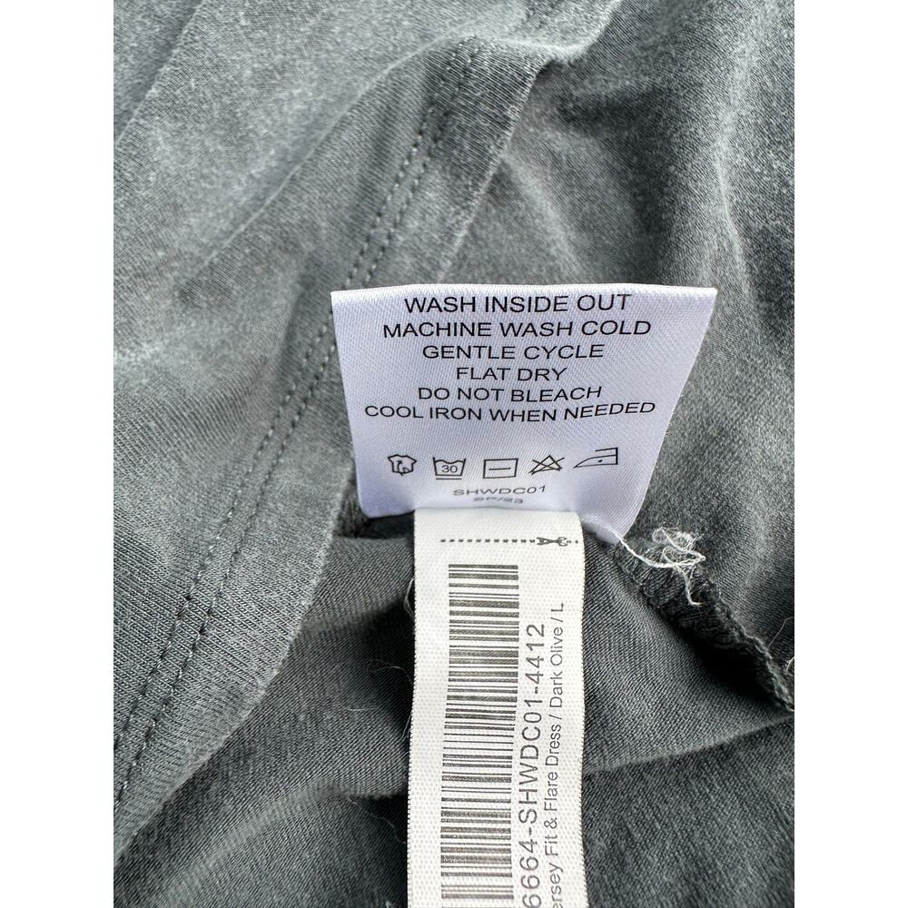 Quince Tencel Jersey Fit & Flare Dress Carbon Grey Sleeveless Large L - Picture 4 of 8
